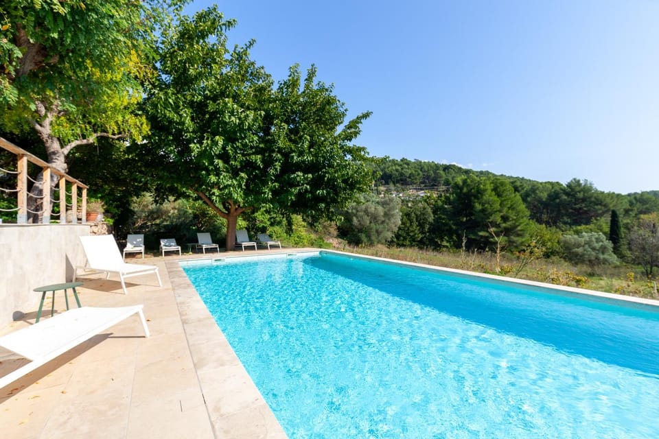 Property building, Living room, Swimming pool