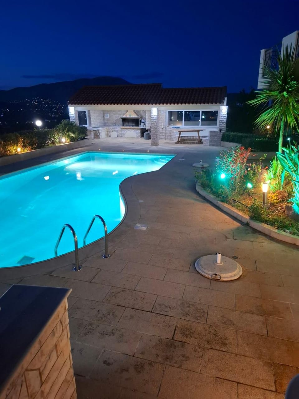 Night, Swimming pool, Swimming pool