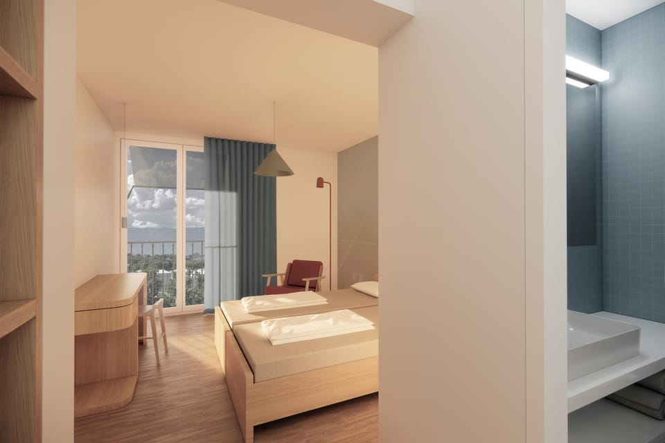 Bed, Bathroom, Photo of the whole room, Bedroom