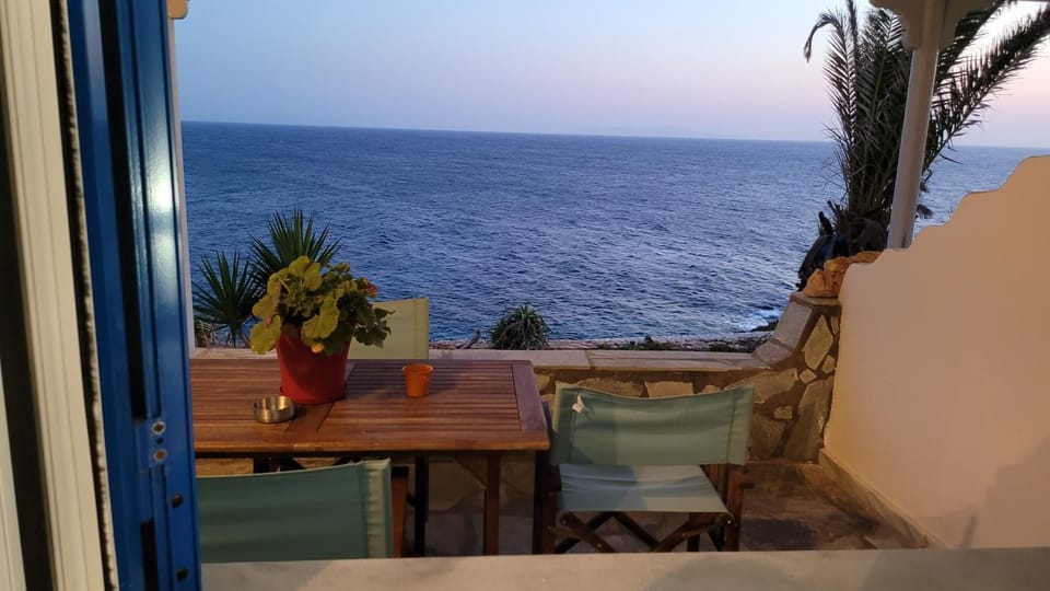 Patio, Natural landscape, View (from property/room), Seating area, Dining area, Sea view