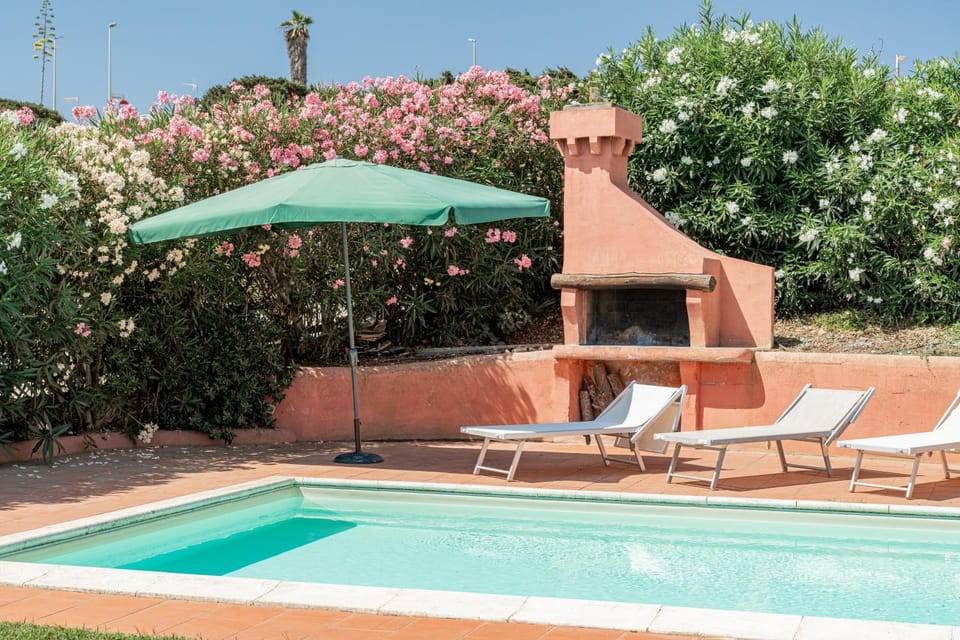 Property building, Living room, Swimming pool