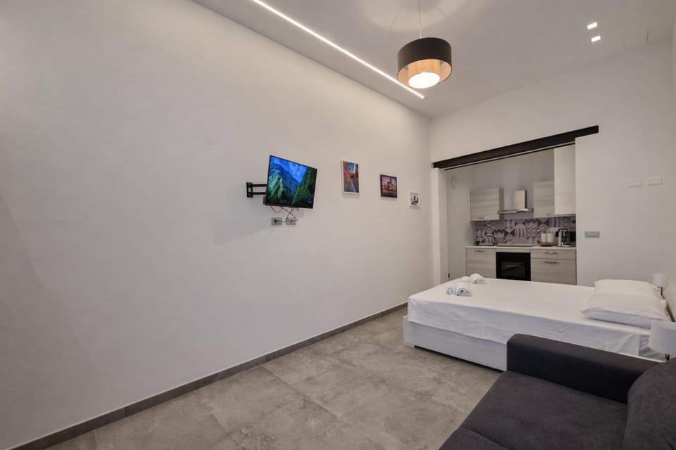 Communal lounge/ TV room, Bed, TV and multimedia, Kitchen or kitchenette, Photo of the whole room, Bedroom