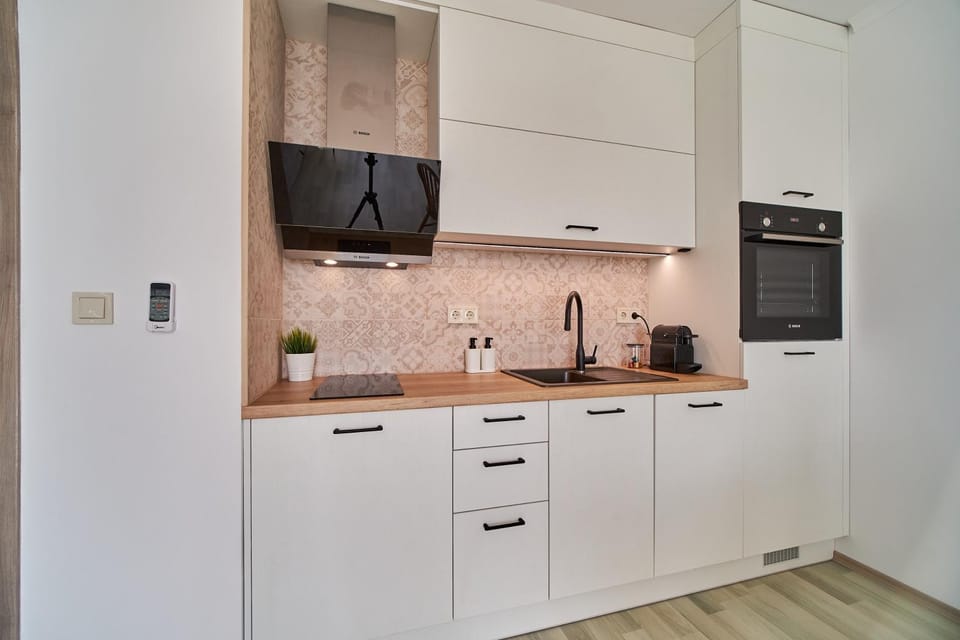 Kitchen or kitchenette, dishwasher, minibar, oven, stove