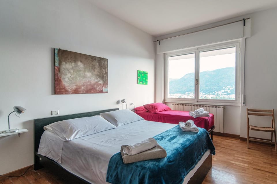 Bed, Natural landscape, Bedroom, Mountain view, towels