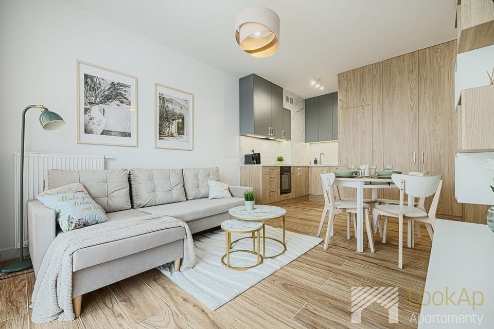 Kitchen or kitchenette, Living room, Seating area