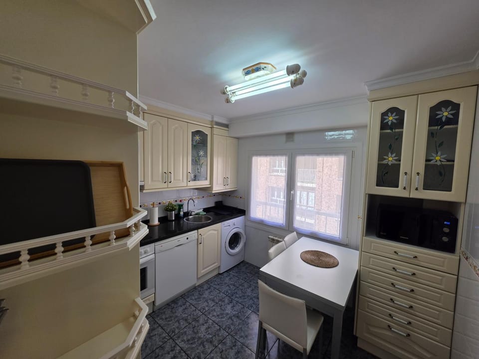Kitchen or kitchenette, dishwasher, oven, stove, washing machine