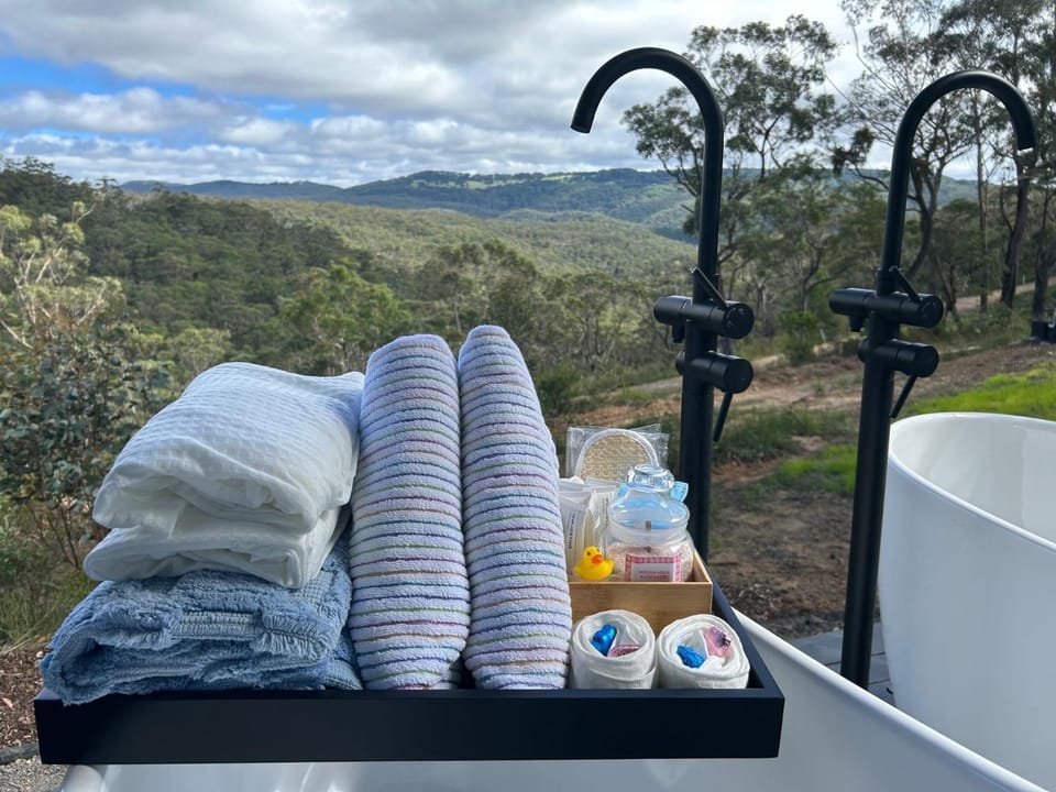 Mountain view, Open Air Bath, towels