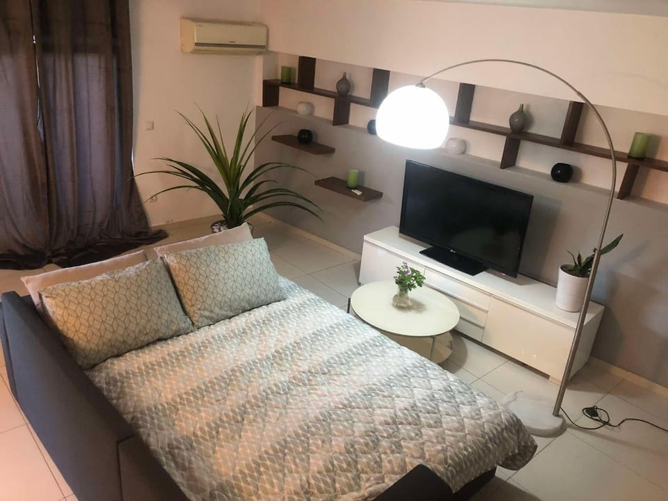 Communal lounge/ TV room, Bed, TV and multimedia, Living room, Seating area, Evening entertainment, air conditioner
