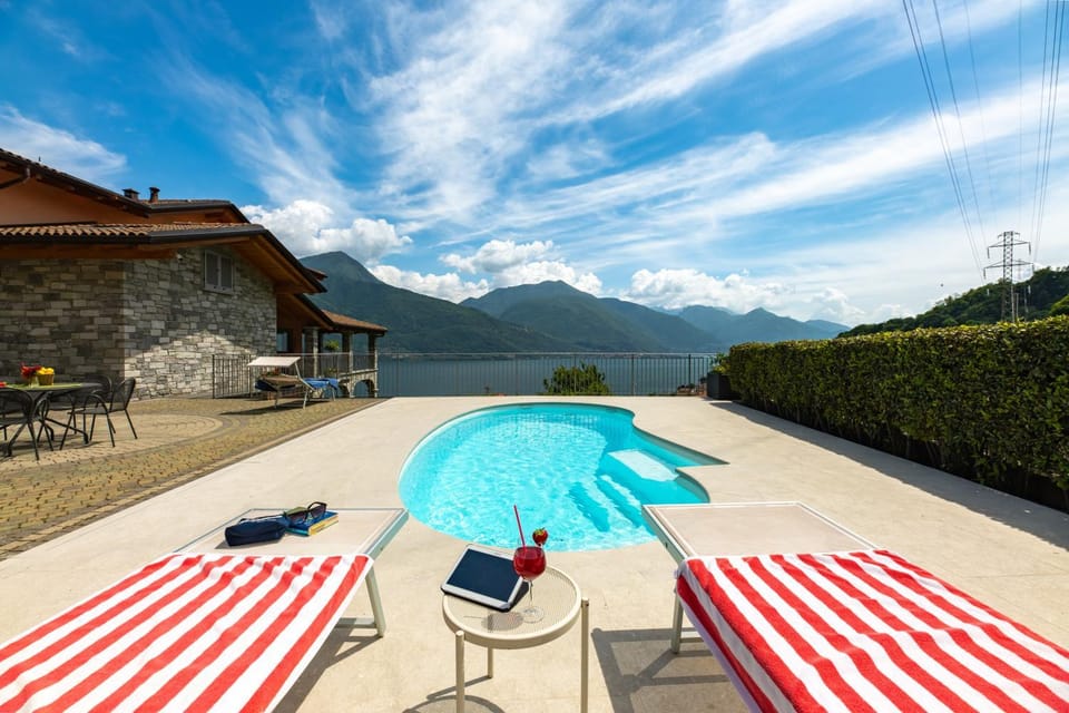 Property building, Living room, Swimming pool