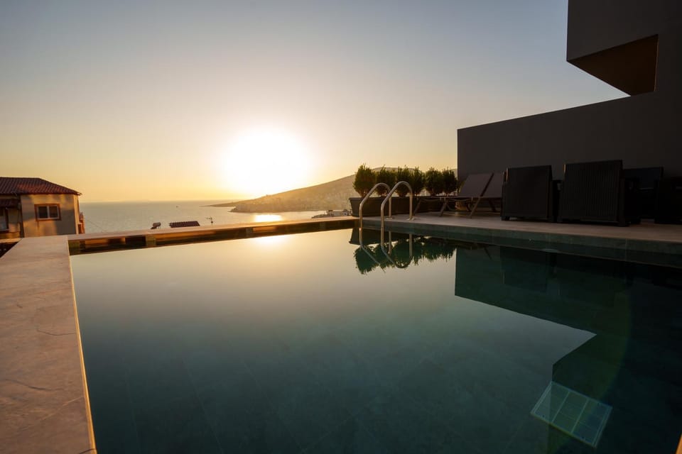 Swimming pool, Sunset