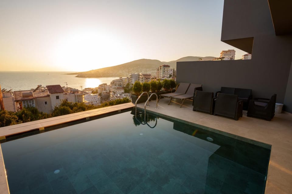 Swimming pool, Sunset