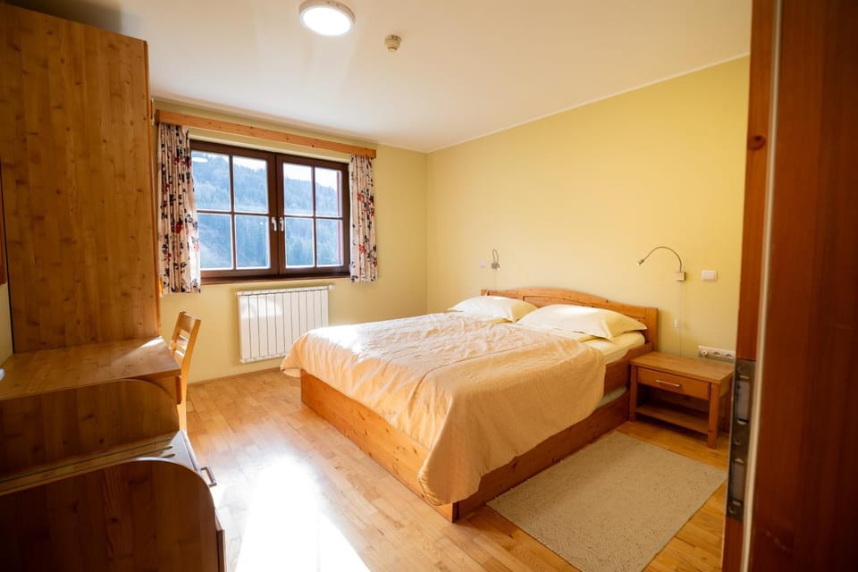 Bed, Photo of the whole room, Bedroom, Time of day, flat iron, heating, wardrobe