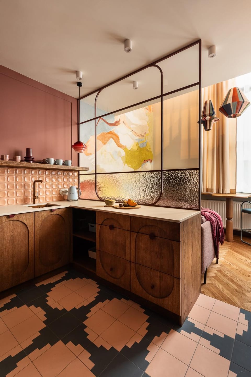 Kitchen or kitchenette, Living room, Photo of the whole room, Seating area