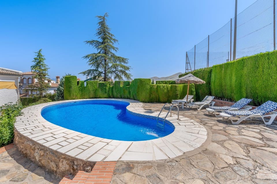Property building, Living room, Swimming pool