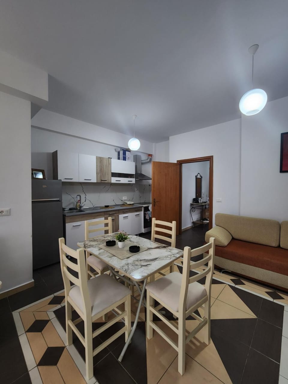 Kitchen or kitchenette, Living room, Dining area