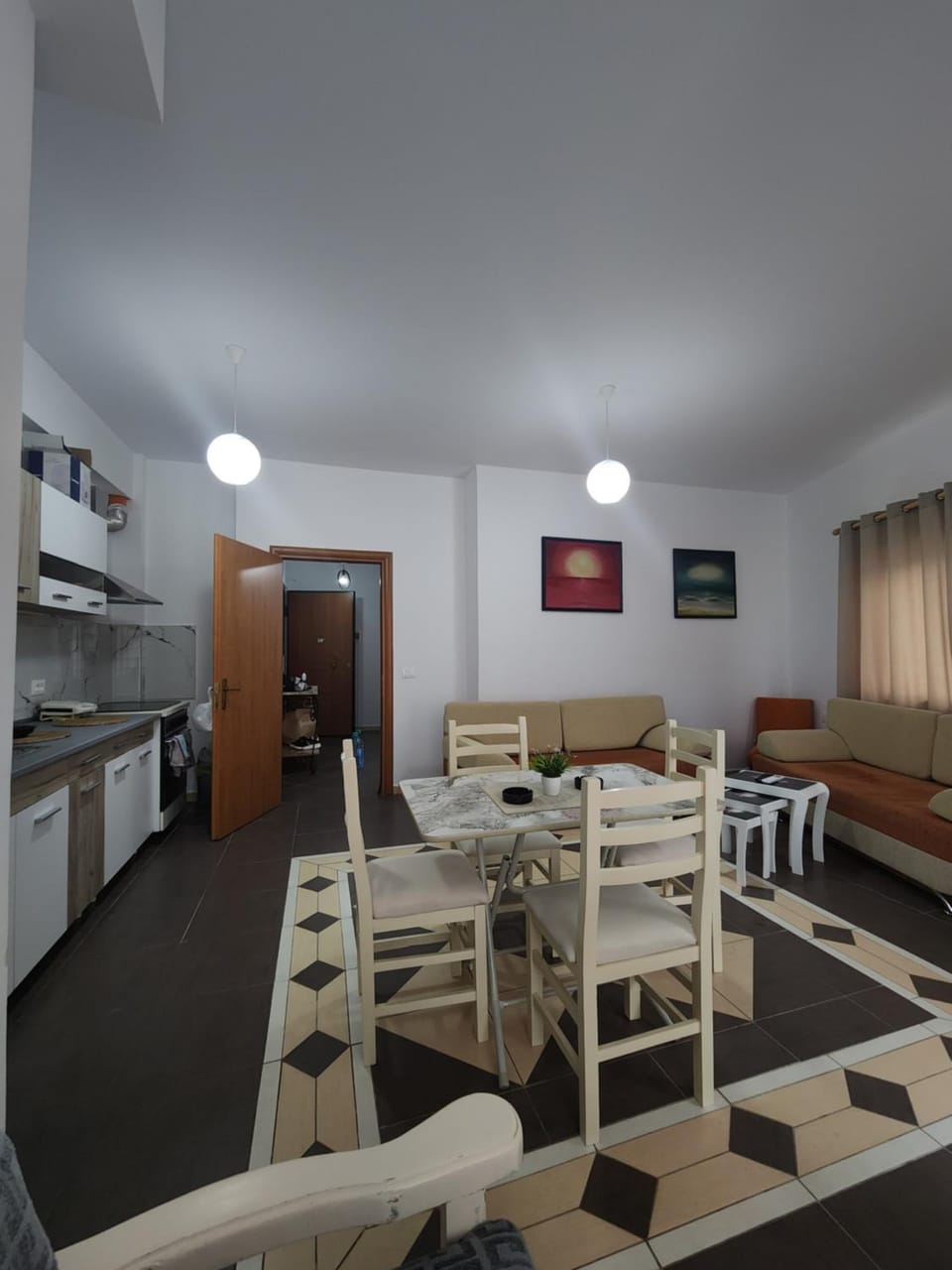 Kitchen or kitchenette, Living room, Dining area