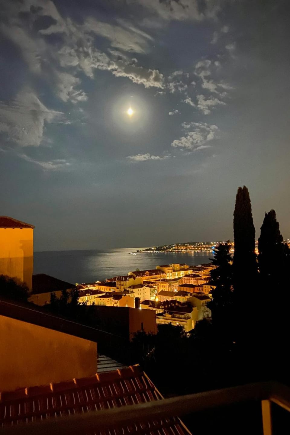 Night, Natural landscape, Balcony/Terrace, City view, Sea view