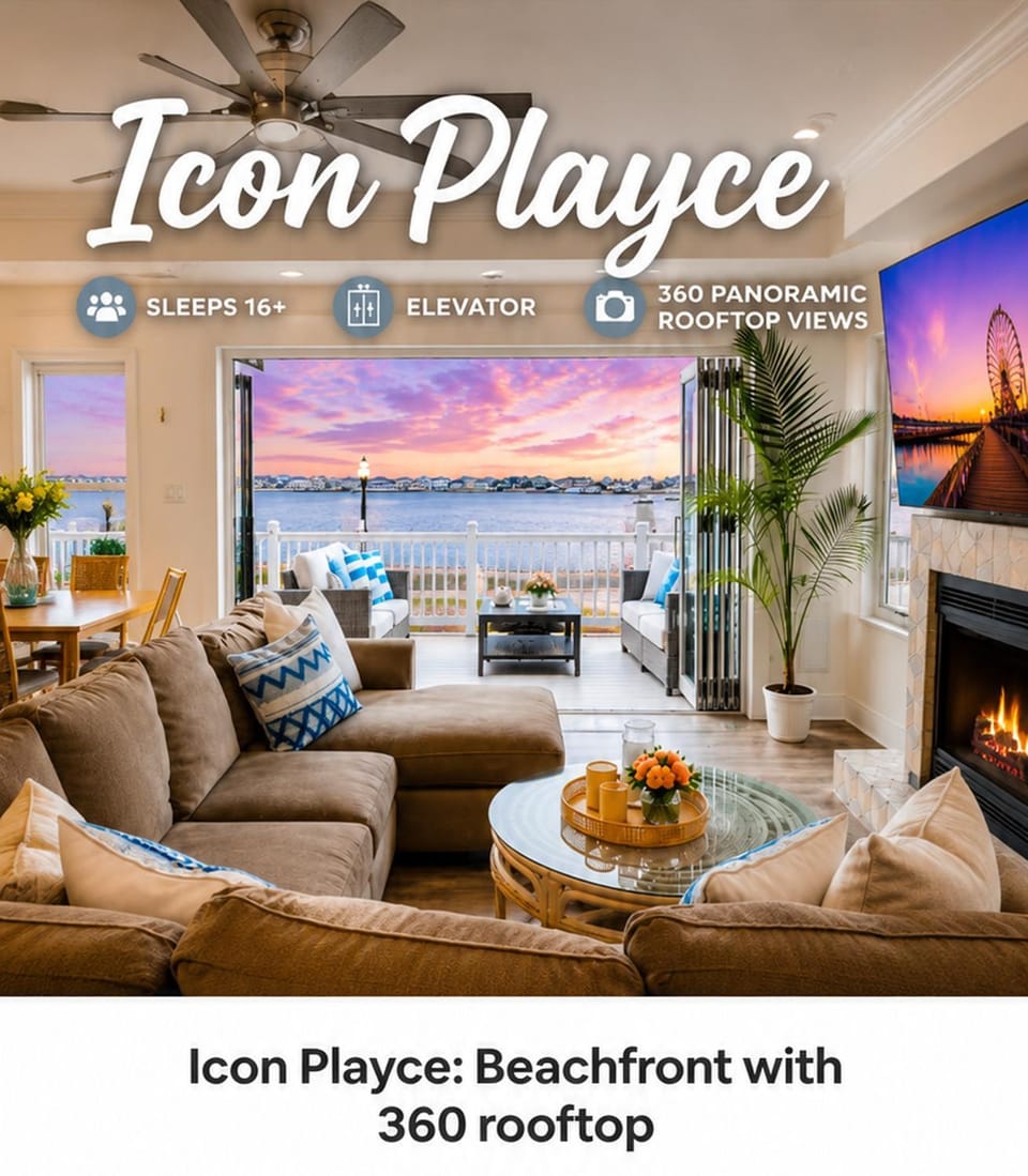 Balcony/Terrace, Living room, Seating area, Sea view, Sunset, fireplace
