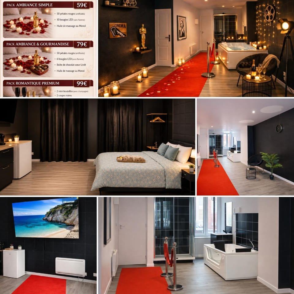 Suite Cinéma #7#- Jacuzzi Apartment in Hauts-de-France