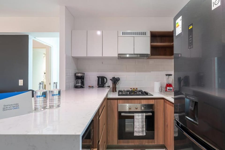 Kitchen or kitchenette, oven, stove