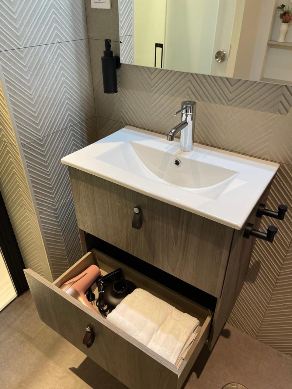 Shower, Toilet, Bathroom, hair dryier, towels