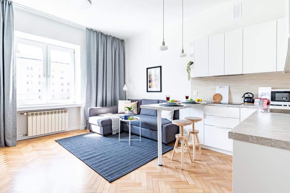 Kitchen or kitchenette, Living room, Seating area