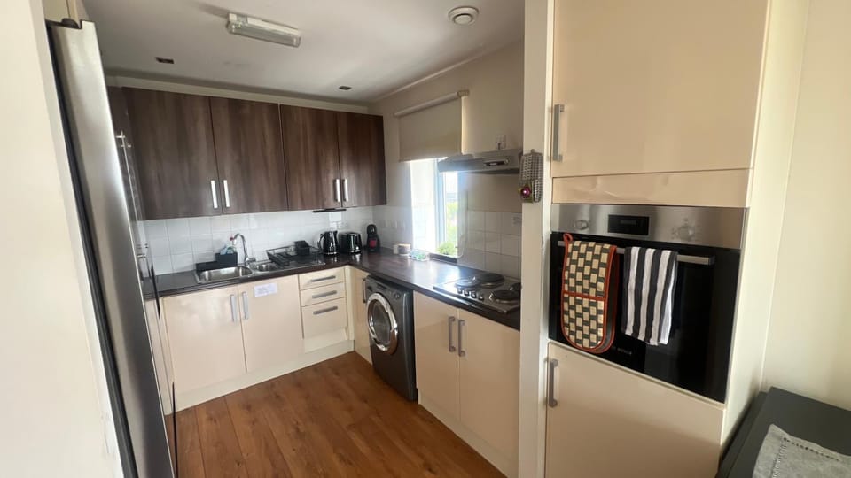 Kitchen or kitchenette, dishwasher, oven