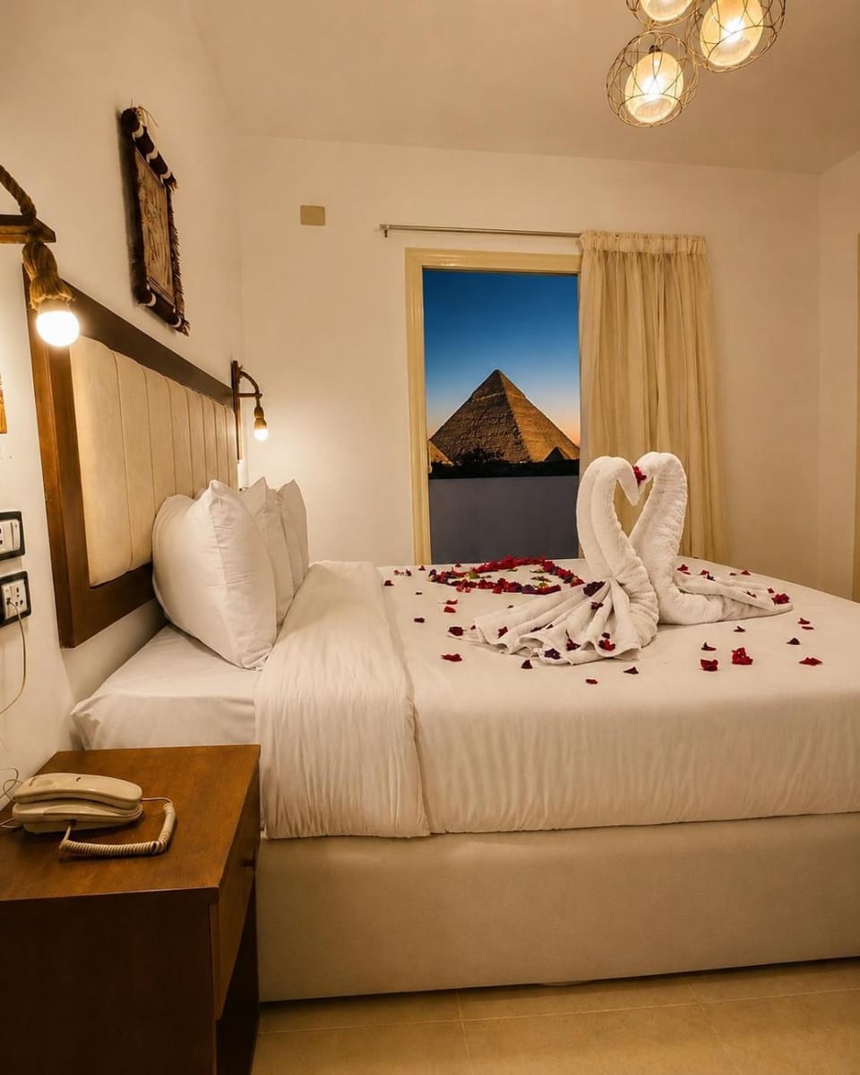 Bed, Mountain view