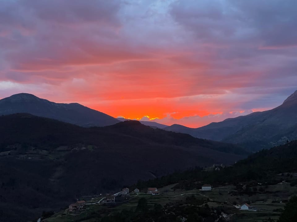 Natural landscape, Mountain view, Sunset