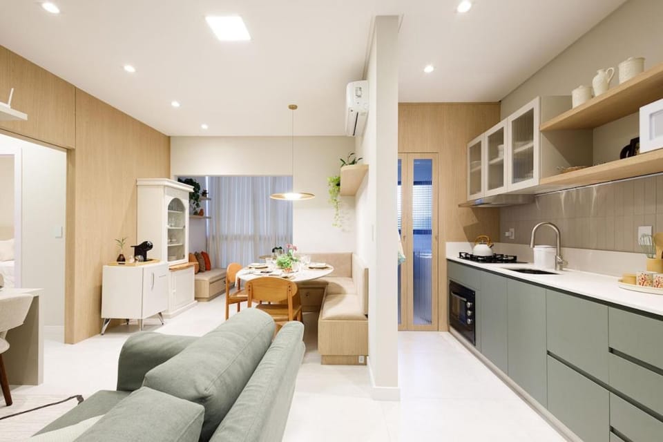 Kitchen or kitchenette, Living room, Dining area