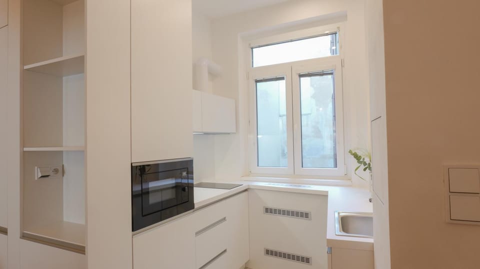 Kitchen or kitchenette, oven, stove