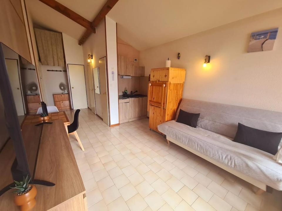 Bed, TV and multimedia, Kitchen or kitchenette, Living room