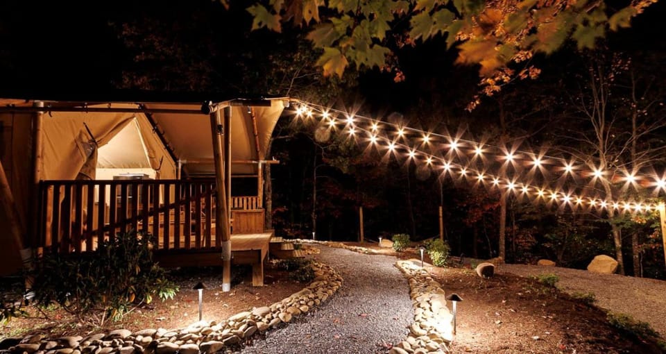 Incredible Rustic Tented Cabin with Fire Pit in Gatlinburg, Tennessee Cabin in Gatlinburg