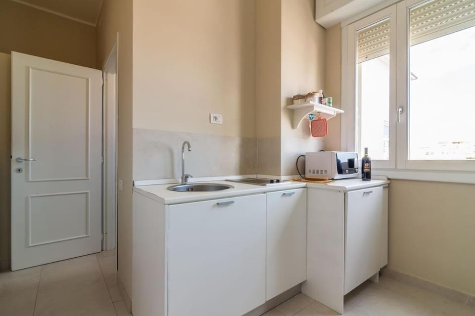 Kitchen or kitchenette, dishwasher, stove