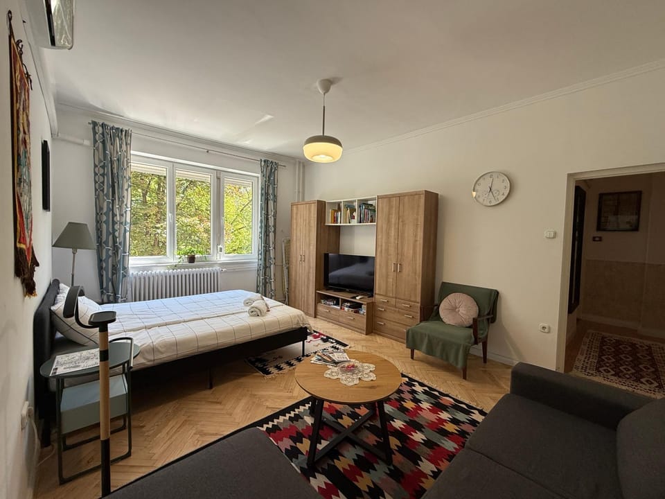 Communal lounge/ TV room, Bed, TV and multimedia, Living room, wardrobe