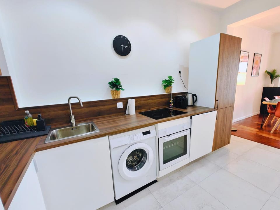 Kitchen or kitchenette, dishwasher, washing machine, washing machine