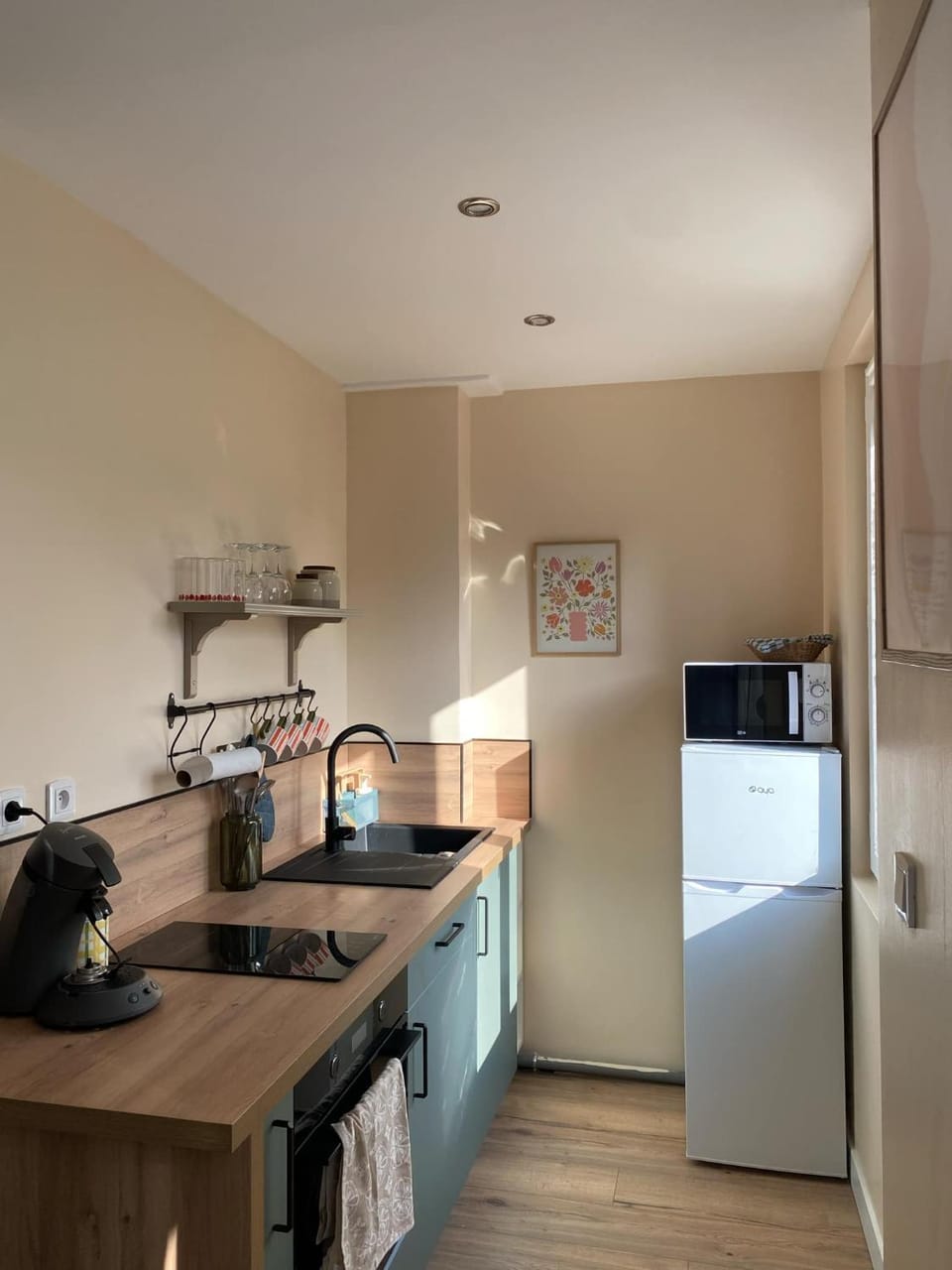Kitchen or kitchenette, oven, stove