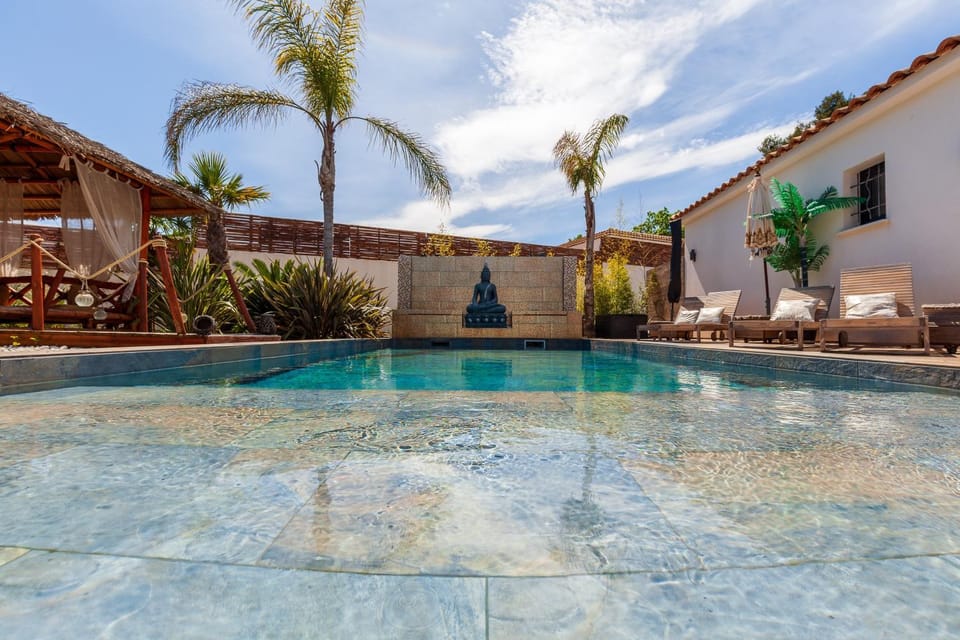 Property building, Living room, Swimming pool