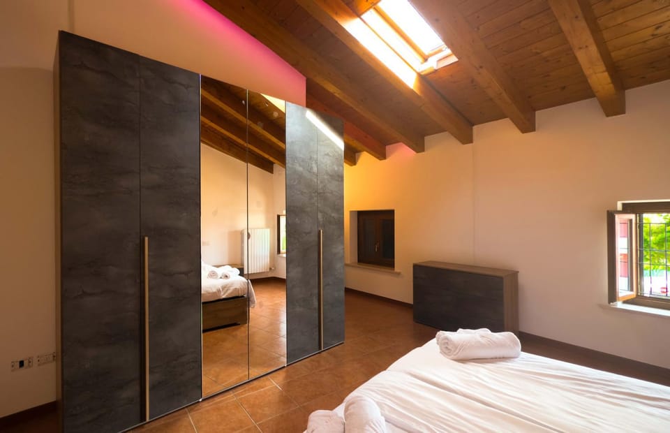 Bed, Photo of the whole room, Bedroom, towels, wardrobe