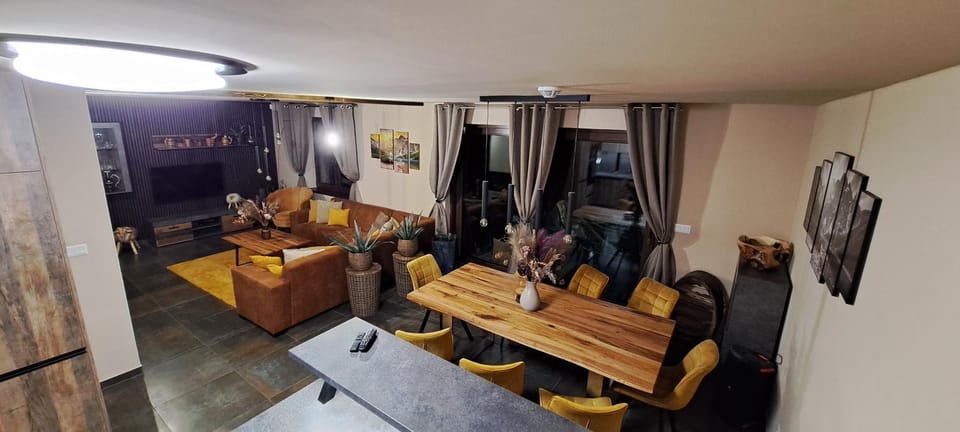 Living room, kitchen