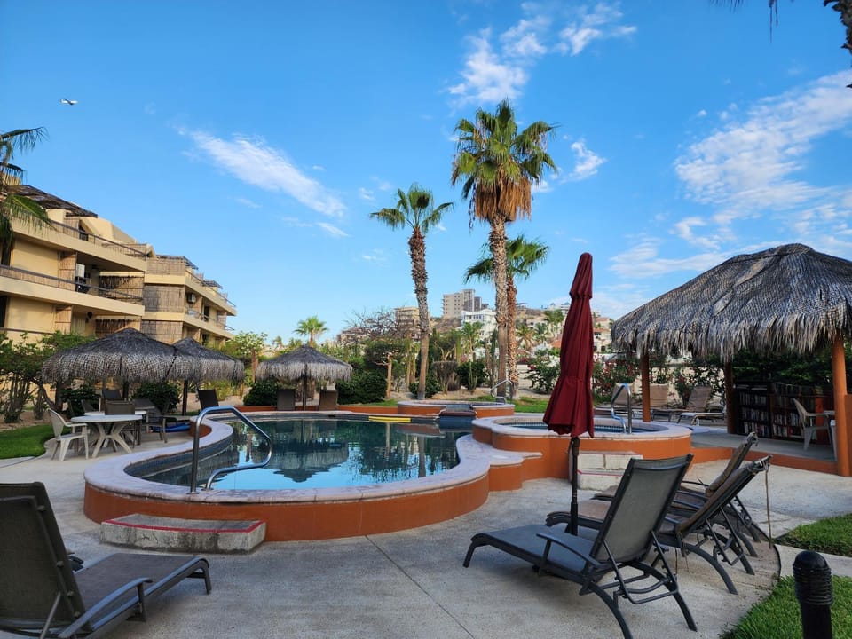 Patio, Pool view, sunbed