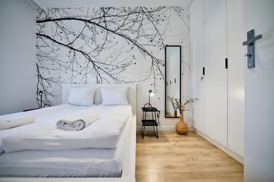 Bed, Photo of the whole room, Bedroom, towels, wardrobe