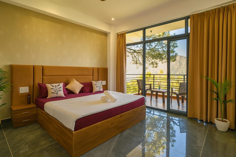 Bed, Bedroom, Mountain view