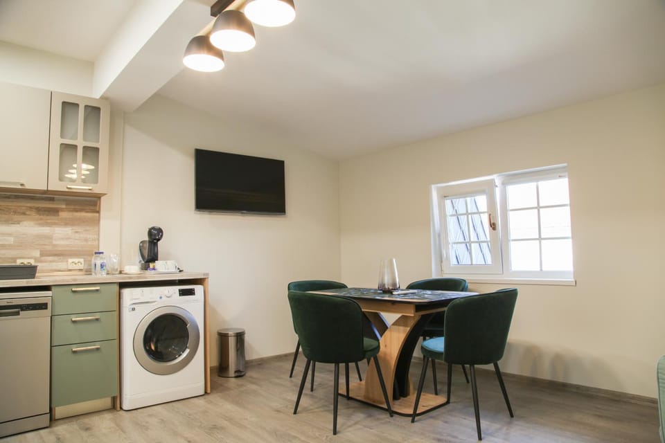 TV and multimedia, Kitchen or kitchenette, Living room, Seating area, stove, washing machine, dryer
