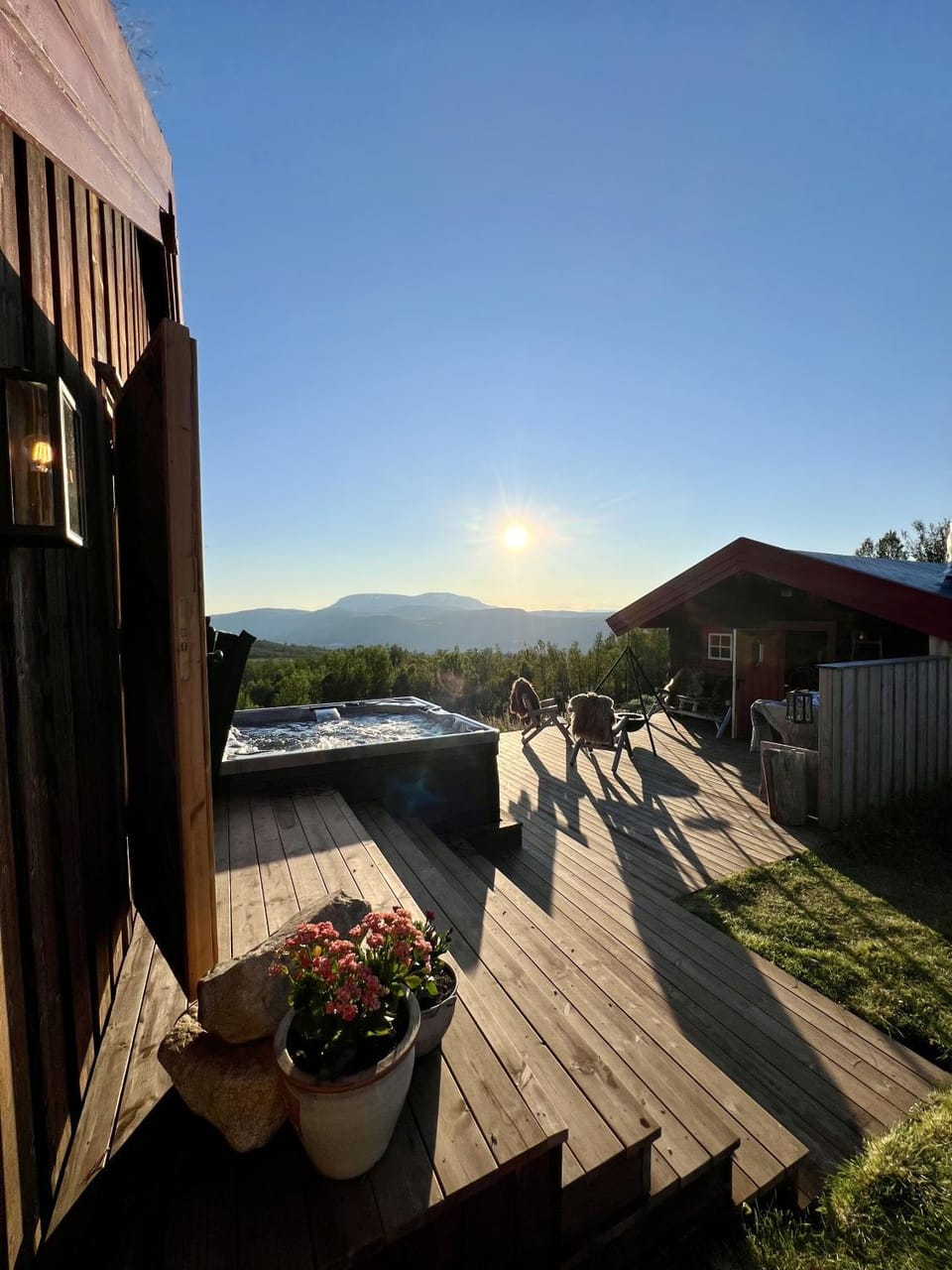 Hot Tub, Mountain view, Sunset