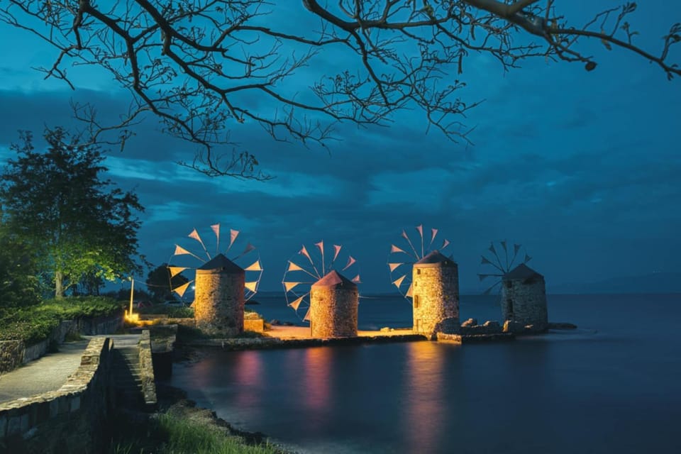 Nearby landmark, Night, Natural landscape, Sea view