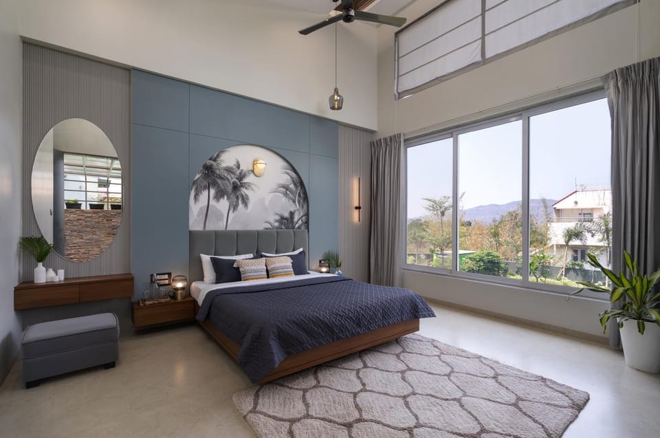 Bed, Photo of the whole room, Bedroom, Mountain view
