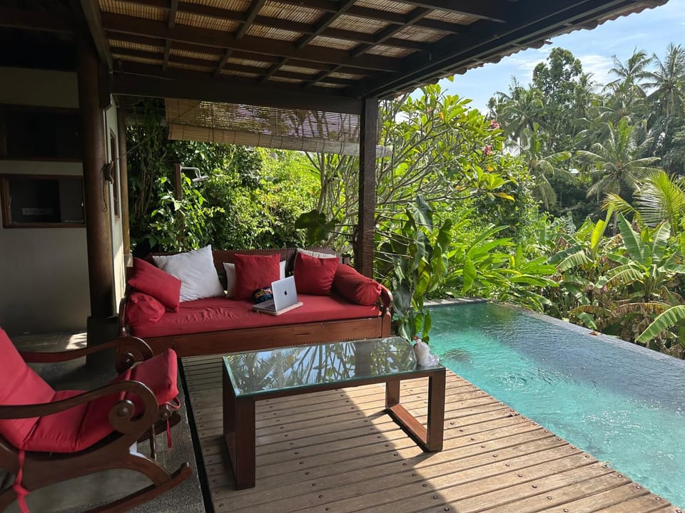 Patio, Balcony/Terrace, Seating area, Pool view