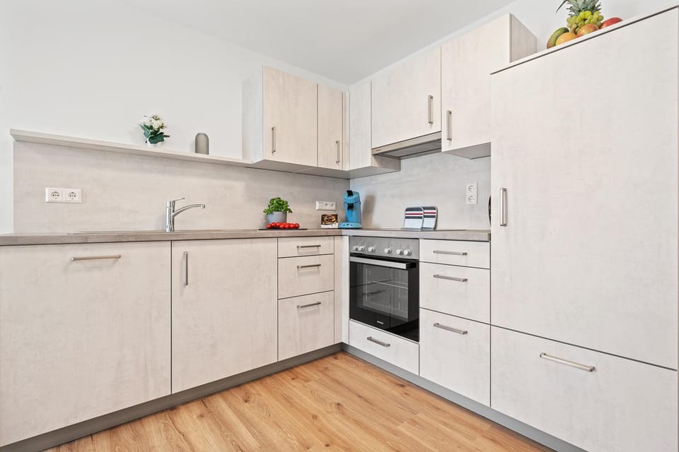 Kitchen or kitchenette, dishwasher, oven, stove