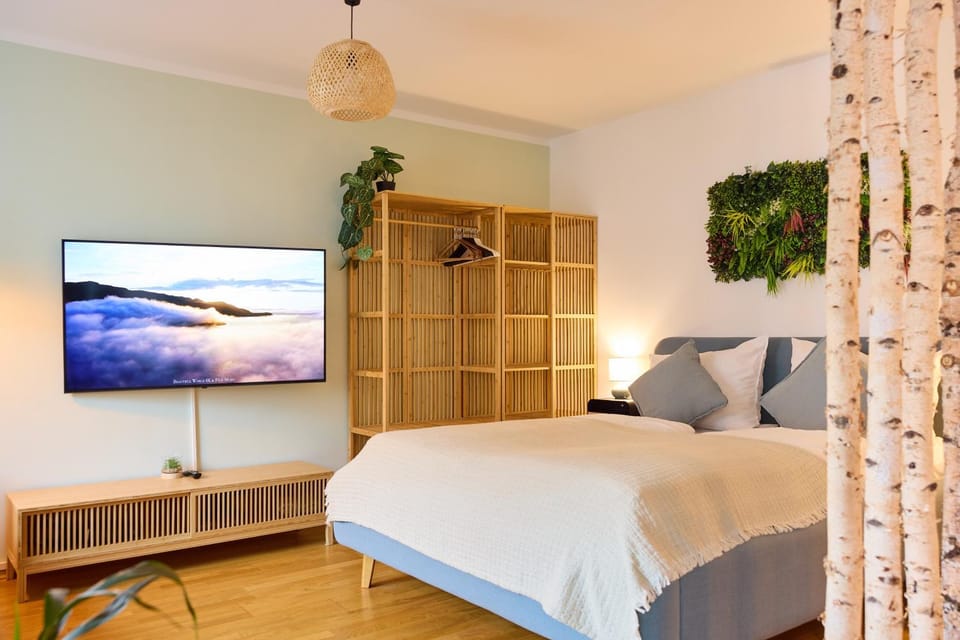 Bed, TV and multimedia, wardrobe